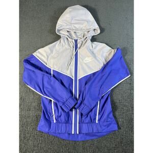 Nike women's XS blue/light gray windbreaker jacket running